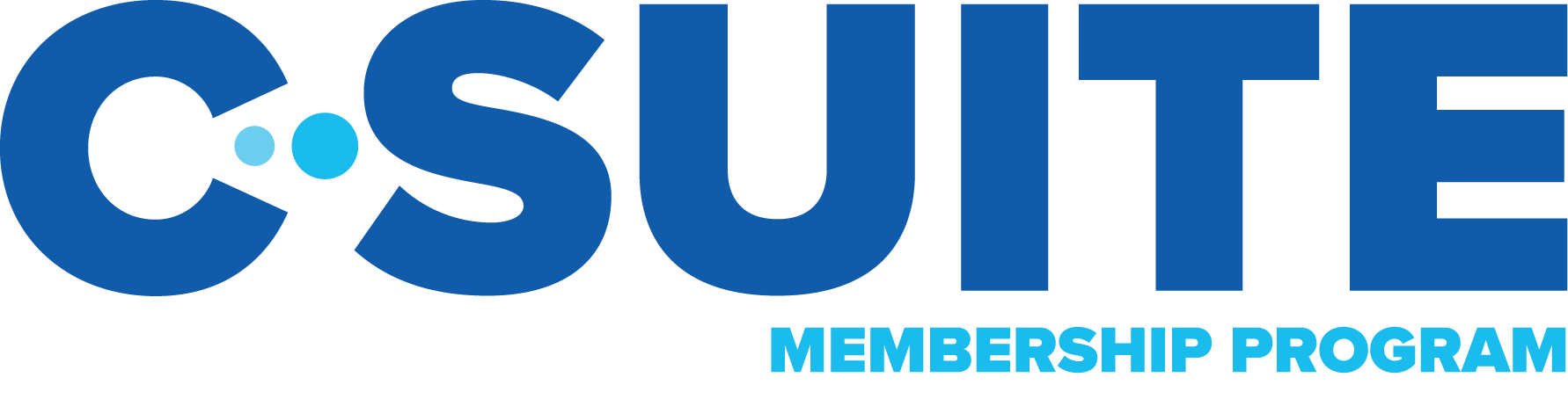 Blue “CSUITE” logo text with a small dot between “CS” and “SUITE,” and “MEMBERSHIP PROGRAM” in turquoise beneath it.